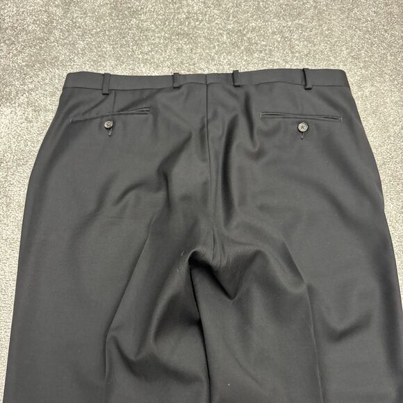 Lauren Ralph Lauren Wool Dress Pants Mens 38x30 Black Straight Leg Classic Work - Picture 4 of 14